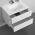 Sanotechnik CUBE 100 függesztett bútorszett, üvegmosdóval, fehér