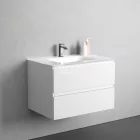 Sanotechnik CUBE 100 függesztett bútorszett, üvegmosdóval, fehér