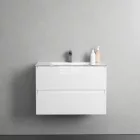 Sanotechnik CUBE 100 függesztett bútorszett, üvegmosdóval, fehér