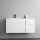 Sanotechnik CUBE 100 függesztett bútorszett, üvegmosdóval, fehér