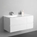 Sanotechnik CUBE 100 függesztett bútorszett, üvegmosdóval, fehér