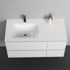 Sanotechnik CUBE 100 függesztett bútorszett, üvegmosdóval, fehér