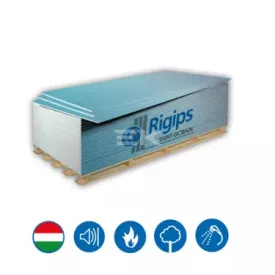   Rigips Blue Acoustic 2.0 RFI 1200x2000x12,5 mm impregnált, tűzgátló, hanggátló gipszkarton DFH2