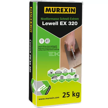 Murexin Lewell Ex 320 Gyors-Extrém Aljzatkiegyenlítő, 25 kg (Toplevel Extra 320 R)