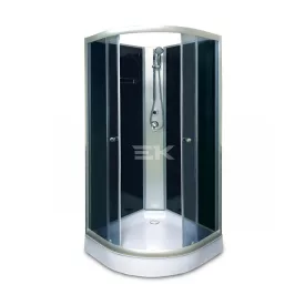   Zuhanykabin, Aqualife Opal 508 C Fekete 90x90x205 cm Tető nélkül