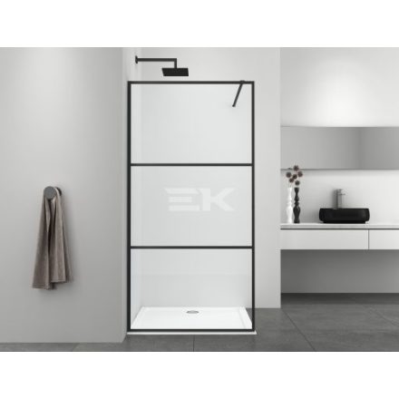 SANOTECHNIK SMART zuhanyfal, matt fekete, 100 cm