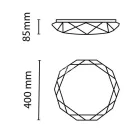 Asalite LED Mennyezeti Lámpa LIZA 48W 3000K/4000K/6500K (4080 lumen) Gyémánt/Csillagos+Távirányító CCT