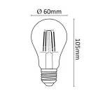Asalite LED Izzó A60 filament gömb E27 7W 2700K (806 lumen)