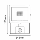 Asalite LED Fehér Reflektor Slim 30W 4500K (2700 lumen) + Mozgásérzékelő Szenzor