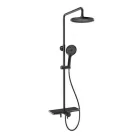 Sanotechnik Zuhanyrendszer termosztátos csapteleppel, fekete