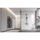 Sanotechnik Zuhanyrendszer termosztátos csapteleppel, fekete