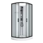 Sanotechnik DALLAS hidromasszázs zuhanykabin, fekete, termosztátos keverőcsappal