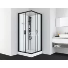 Sanotechnik DENVER hidromasszázs zuhanykabin, fekete, termosztátos keverőcsappal