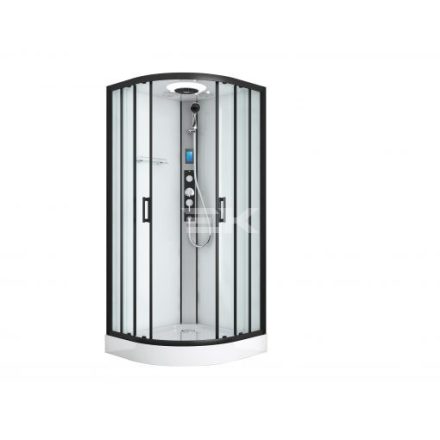 Sanotechnik AUSTIN komplett hidromasszázs zuhanykabin elektronikával, fekete kerettel