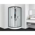 Sanotechnik AUSTIN komplett hidromasszázs zuhanykabin elektronikával, fekete kerettel