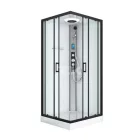 Sanotechnik MIAMI komplett hidromasszázs zuhanykabin elektronikával, fekete kerettel