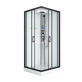   Sanotechnik MIAMI komplett hidromasszázs zuhanykabin elektronikával, fekete kerettel