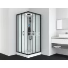 Sanotechnik MIAMI komplett hidromasszázs zuhanykabin elektronikával, fekete kerettel