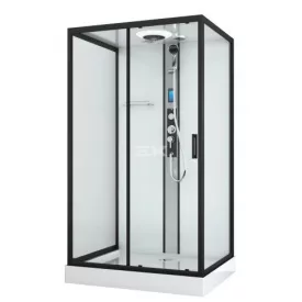   Sanotechnik BOSTON komplett hidromasszázs zuhanykabin, fekete, keverőcsappal