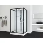 Sanotechnik BOSTON komplett hidromasszázs zuhanykabin, fekete, keverőcsappal