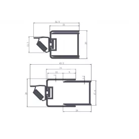   Sanotechnik ELITE BLACK fali fogadó profil T80B/T90B lengőajtóhoz