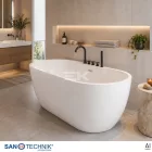 Sanotechnik MANHATTAN szabadon álló fürdőkád, fekete/fehér