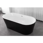 Sanotechnik RENO BLACK szabadon álló fürdőkád, fekete/fehér