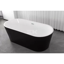   Sanotechnik RENO BLACK szabadon álló fürdőkád, fekete/fehér