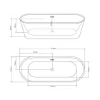 Sanotechnik RENO BLACK szabadon álló fürdőkád, fekete/fehér