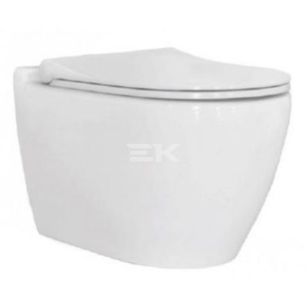 Sanotechnik UNO perem nélküli fali WC slim soft close ülőkével