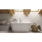 SILIA - Akril fürdőkád, fali/szabadonálló - 150 cm - fehér - KDS_015W