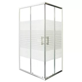   Sanotechnik Aszimmetrikus sarokkabin, csíkos üveggel 120x80x198 cm P8012C (6 mm)