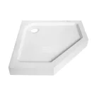 Sanotechnik Ötszögletű akril zuhanytálca, fix előlappal