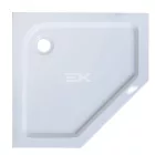 Sanotechnik Ötszögletű akril zuhanytálca, fix előlappal