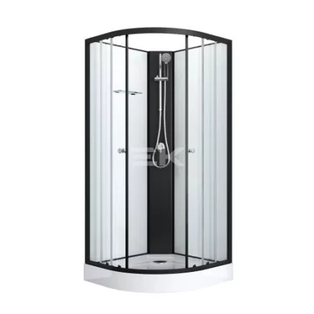Sanotechnik - BALATON 2 komplett zuhanykabin, fekete 90x90x203 cm