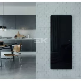   Sanotechnik E-ROM elektromos design radiátor, fekete (digitális termosztáttal, érintőgombos vezérléssel, távirányítóval)