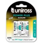 Uniross POWER PLUS Alkáli Mikro Elem AAA (LR03) (1,5V) B4