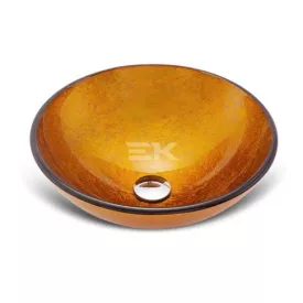 Sanotechnik Üvegmosdó, síklapos, kerek, arany