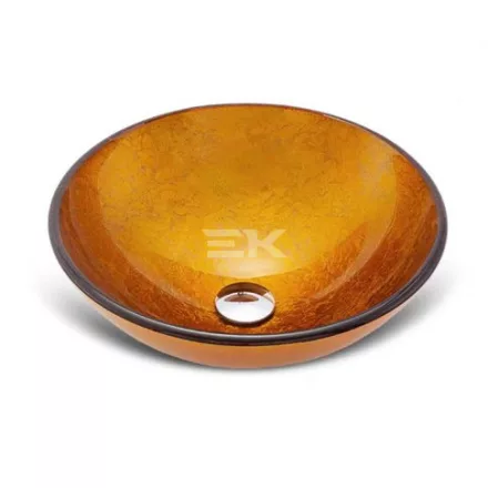 Sanotechnik Üvegmosdó, síklapos, kerek, arany