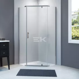 Sanotechnik Ötszögletű sarokkabin pivot ajtóval, króm