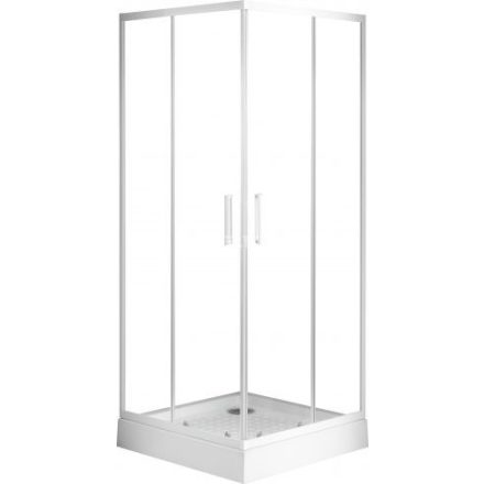 Sanotechnik Sarokkabin 2 tolóajtóval, fehér, 80 cm