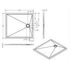 Zuhanytálca, West Zara 90x100 cm, fehér