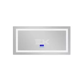  Sanotechnik Tükör indirekt LED-es megvilágítással, érintőkapcsolóval, órával, hőmérővel, páramentesítő fűtéssel, Bluetooth-szal